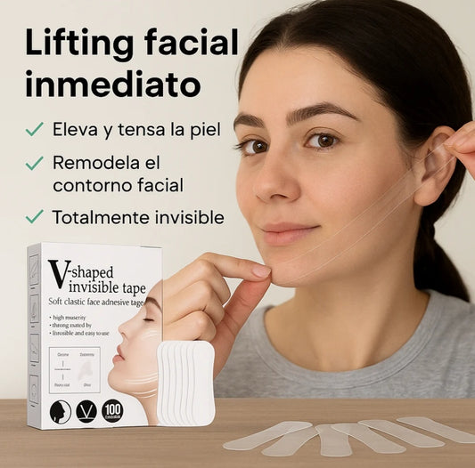 CINTA V-SHAPED ADHESIVA ELÁSTICA PARA EL ROSTRO ✅